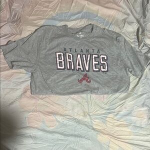 Fanatics Gray Braves Short Sleeve Tee
